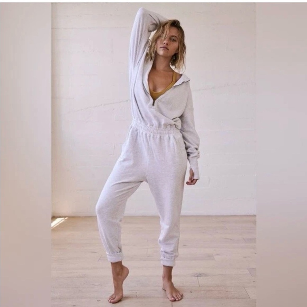 Free People Movement Training Day Jumpsuit in a Medium “white Heather”